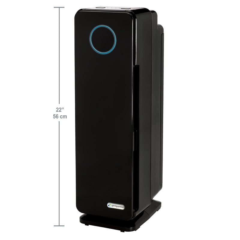 GermGuardian AC4300 Elite 5-in-1 Air Purifier with Pet Pure HEPA Filter, UV-C Sanitizer and Odor Reduction, 22-Inch Tower (black)